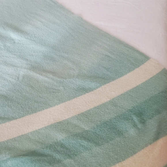 Vintage Bedding Antique Vintage 93s 1940s Seafoam Green Wool Camp